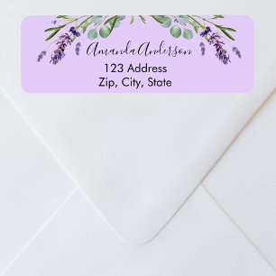 Lavendel paarse eucalyptus groen retouradres etiket