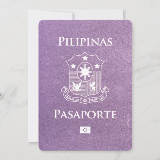 Lavendel Paarse Filipijnen Paspoort Bewaar de datu Save The Date (Voorkant)