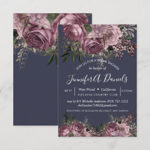 Lavendel Paarse Floral Rozen Vrijgezellenfeest Kaart