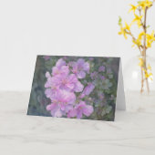 Lavendel Paarse Flower Floral Art Note Kaart (Gele Bloem)
