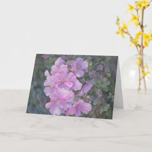 Lavendel Paarse Flower Floral Art Note Kaart (Gele Bloem)