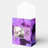 Lavendel Paarse Flower Voeg Initiaal toe in Lijst Bedankdoosjes (Geopend)