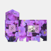 Lavendel Paarse Flower Voeg Initiaal toe in Lijst Bedankdoosjes (Uitgevouwen)