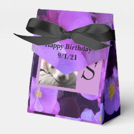 Lavendel Paarse Flower Voeg Initiaal toe in Lijst  Bedankdoosjes