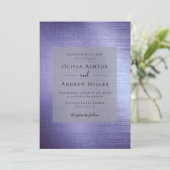 Lavendel Paarse Folie All in One QR Bruiloft Kaart (Staand voorkant)