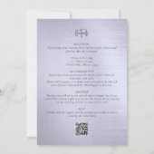 Lavendel Paarse Folie All in One QR Bruiloft Kaart (Achterkant)