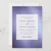 Lavendel Paarse Folie Alles in één QR-bruiloft Kaart (Voorkant)