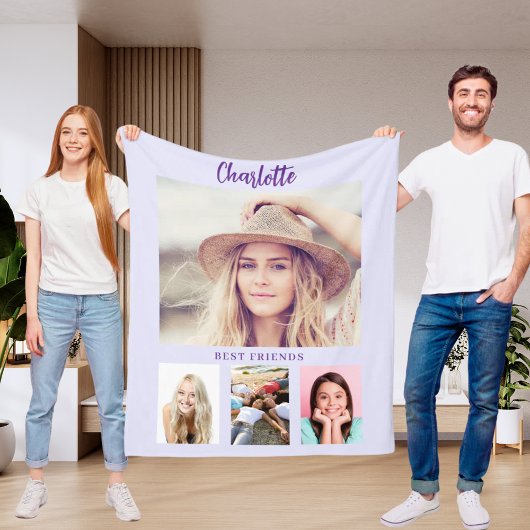 Lavendel paarse foto collage meisje vrienden fleece deken
