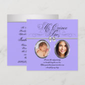 Lavendel Paarse foto Quinceanera Uitnodigingen (Voorkant / Achterkant)