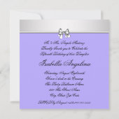 Lavendel Paarse foto Quinceanera Uitnodigingen (Achterkant)