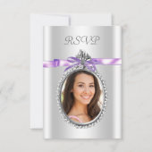 Lavendel Paarse foto RSVP kaarten Kaartje (Voorkant)