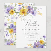 Lavendel Paarse Geel Bruidsdouche Uitnodiging (Voorkant / Achterkant)