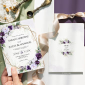 Lavendel Paarse geometrische huwelijksuitnodiging Kaart