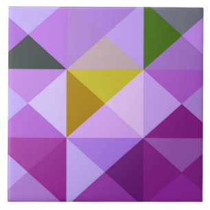 Lavendel Paarse geometrische quilt stijl Tegel Tri Tegeltje