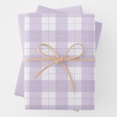 Lavendel Paarse geruite patroon en bijpassende vas Inpakpapier Vel (In situ)