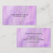 Lavendel Paarse Glas in lood Waterverf Patroon Visitekaartje (Voorkant / Achterkant)