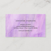 Lavendel Paarse Glas in lood Waterverf Patroon Visitekaartje (Achterkant)