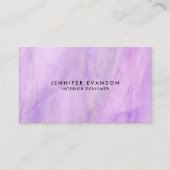 Lavendel Paarse Glas in lood Waterverf Patroon Visitekaartje (Voorkant)