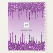 Lavendel paarse glitter monogram naam 2025 planner (Achterkant)