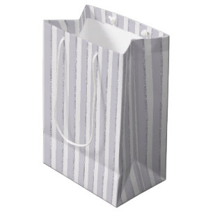 Lavendel Paarse Glitter Strepen Bruids- Medium Cadeauzakje