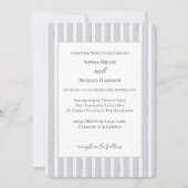 Lavendel Paarse Glitter Strepen Bruiloft Kaart (Voorkant)