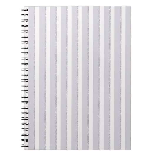 Lavendel Paarse Glitter Strepen Notitieboek (Voorkant)