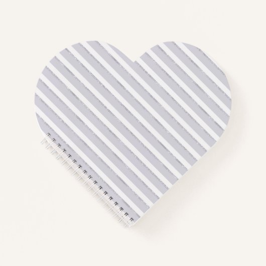 Lavendel Paarse Glitter Strepen Notitieboek (Voorkant)