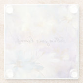 Lavendel Paarse Gouden Glam Bloemen Bruiloft Glazen Onderzetter (Achterkant)