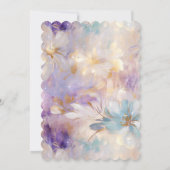Lavendel Paarse Gouden Glam Bloemen Vrijgezellenfe Kaart (Achterkant)