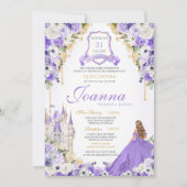 Lavendel Paarse gouden koninklijke prinses kasteel Kaart (Voorkant)