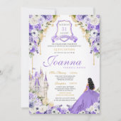 Lavendel Paarse & Gouden Koninklijke Prinses Quinc Kaart (Voorkant)