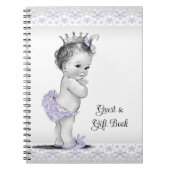 Lavendel Paarse Grijs Baby shower Cadeau Gastenboe Notitieboek (Voorkant)