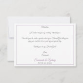 Lavendel Paarse & Grijs Be Mijn Bloemenmeisje Kaar Kaart (Achterkant)