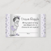 Lavendel Paarse Grijze Luier Raffle Ticket Informatiekaartje (Voorkant)