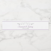 Lavendel Paarse & Grijze Trouwfles Waterfleslabels Waterfles Etiket (Enkel label)