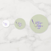 Lavendel paarse & Groene Trouwtafel Confetti (Achterkanten)