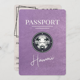 Lavendel Paarse Hawaii Passport Bewaar de datum Save The Date