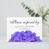 Lavendel paarse Hydrangeas paarse bloemen RSVP Save The Date (Staand voorkant)