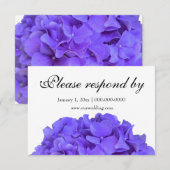 Lavendel paarse Hydrangeas paarse bloemen RSVP Save The Date (Voorkant / Achterkant)