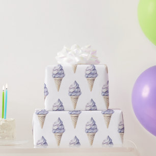 Lavendel Paarse Ice Cream Cones Verjaardag Cadeaupapier