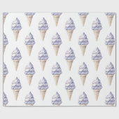 Lavendel Paarse Ice Cream Cones Verjaardag Cadeaupapier (Vlak)