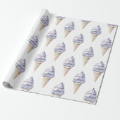 Lavendel Paarse Ice Cream Cones Verjaardag Cadeaupapier (Uitgerold)
