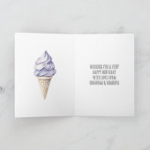 Lavendel Paarse Ice Cream Cones Verjaardag Kaart (Binnen)