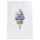Lavendel Paarse Ice Cream Cones Verjaardag Medium Cadeauzakje (Voorkant)
