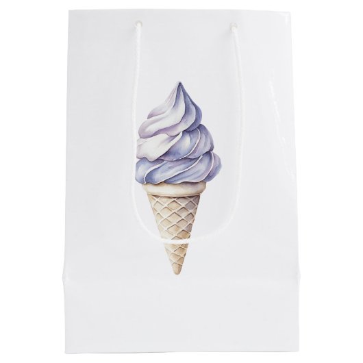 Lavendel Paarse Ice Cream Cones Verjaardag Medium Cadeauzakje (Achterkant)
