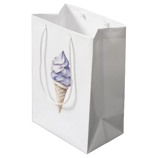 Lavendel Paarse Ice Cream Cones Verjaardag Medium Cadeauzakje (Achterkant Gekanteld)