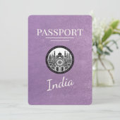Lavendel Paarse India Paspoort Bewaar de datum Save The Date (Staand voorkant)