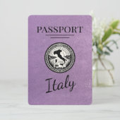 Lavendel Paarse Italië paspoort Save The Date (Staand voorkant)
