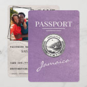 Lavendel Paarse Jamaica Passport Bewaar de datum Save The Date (Voorkant / Achterkant)