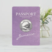 Lavendel Paarse Jamaica Passport Bewaar de datum Save The Date (Staand voorkant)